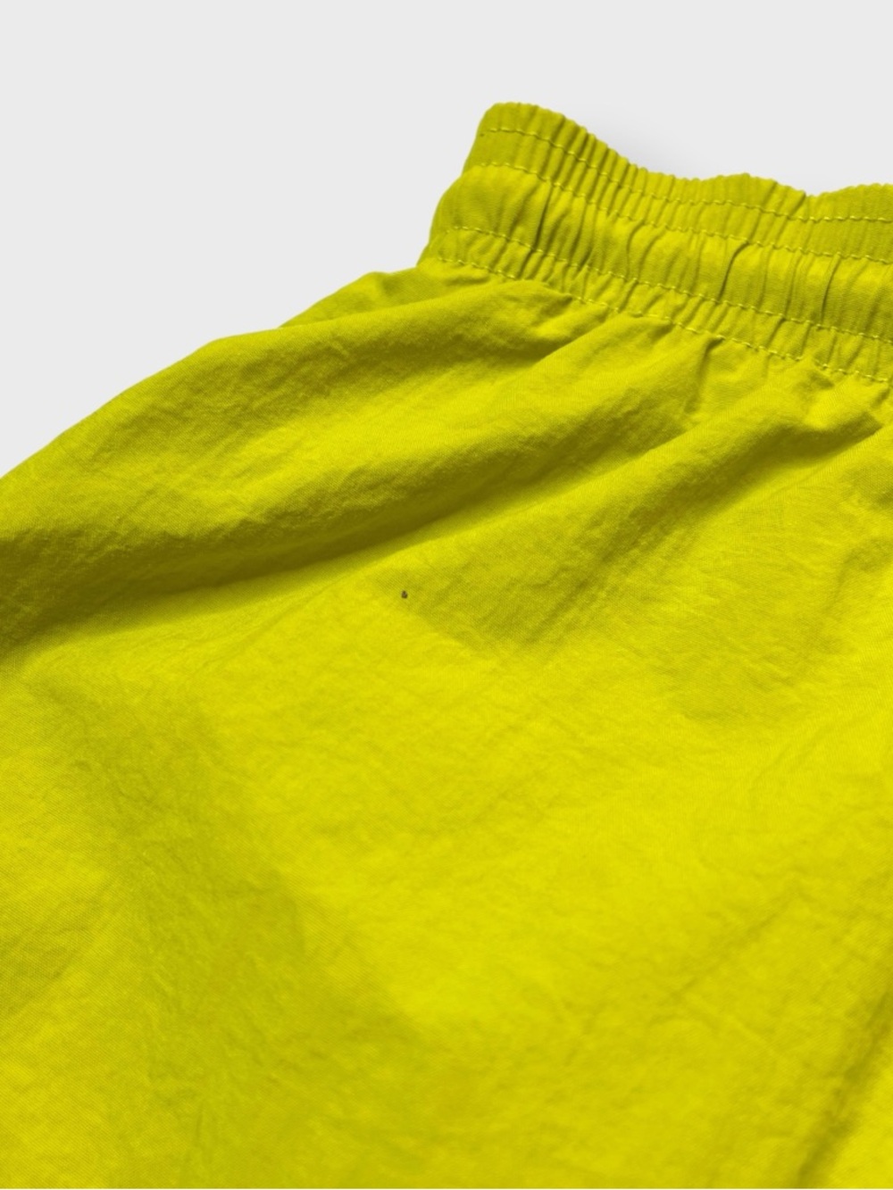 Vintage 90s Cheetah Nylon Lime Green Swim Trunks, Mesh Lined Shorts, Pockets L - Picture 9 of 9